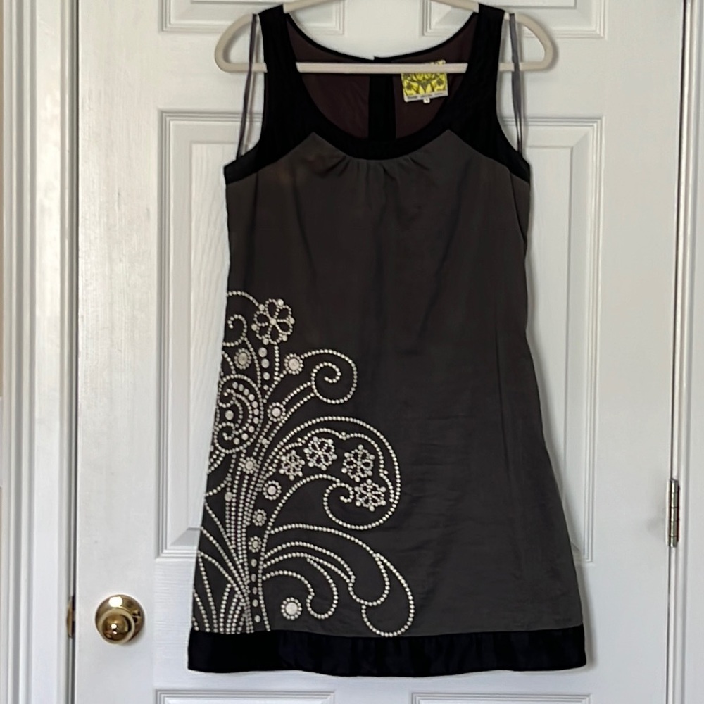 EUC - Anthropologie Floreat Gray Dress - Size 4